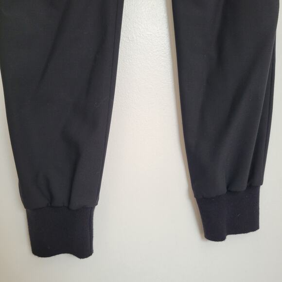 Vince Wool Jogger Pants Black Belted Pockets Mid Rise Knit Cuffs Women 4 - Picture 6 of 11